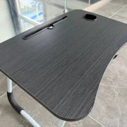 Сгъваема маса за лаптоп, 60x40x28см, черна – Модерен дизайн, изработен от MDF и метал