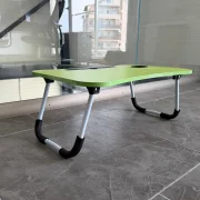 Сгъваема масичка за лаптоп, 60x40x28см, зелена – Модерен дизайн, изработен от MDF и метал