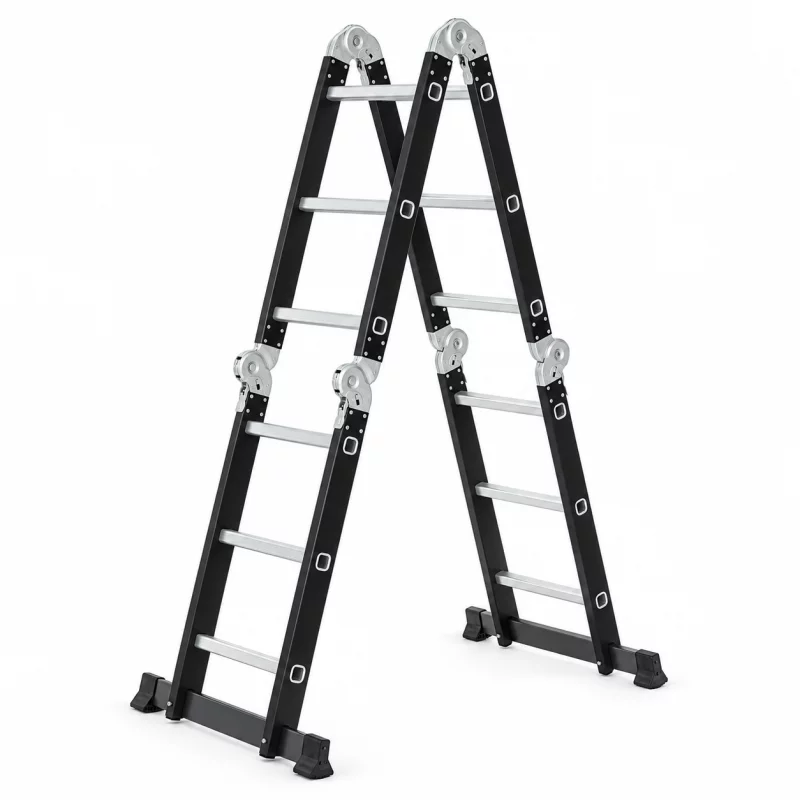 Scara multifunctionala 4x3 trepte  &ndash; cadru din otel, trepte din aluminiu