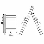 Scara telescopica din aluminiu - 1,4m/1,1m, 4+5 trepte