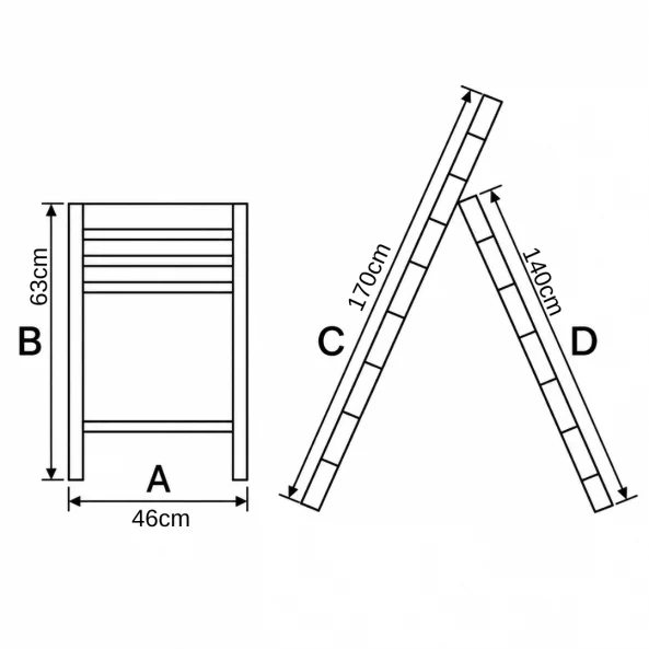 Scara telescopica din aluminiu - 1,4m+1,7m, 5+6 trepte
