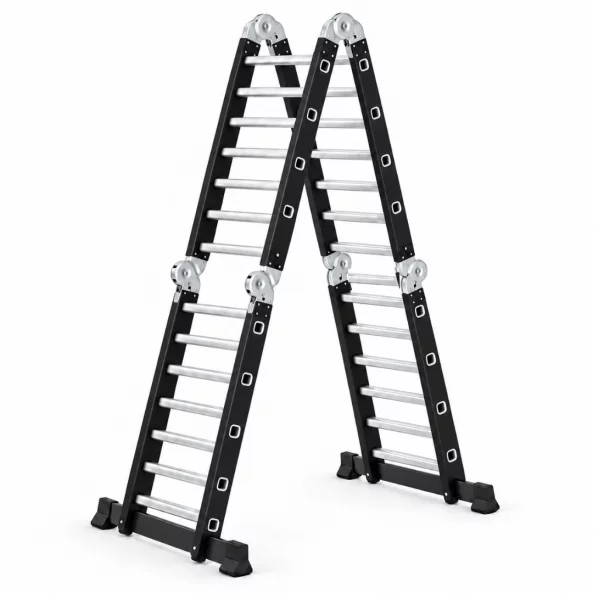 Scara multifunctionala 4x7 trepte - cadru din otel, trepte din aluminiu