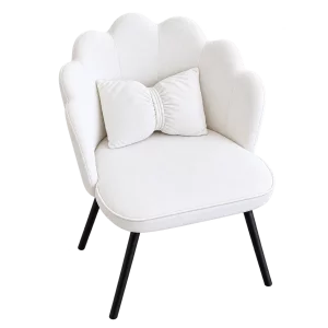 Scaun PEARL - elegant cu design curbat, tapițat cu material textil și picioare din fier