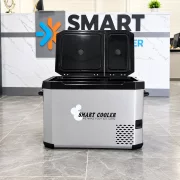 Autós hűtőszekrény intelligens hutokompresszorral, bluetooth-al, dupla hutozonaval, urtartalom 32,2 l, zold adot tartalmaz