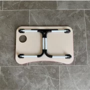Masă pliabilă pentru laptop, 60x40x28cm, roz – Design modern din MDF și metal