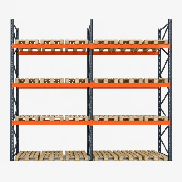 Estantería para almacenamiento de palets 5670 mm x Profundidad 1100 mm x Alto 5000 mm, 3300 kg/nivel/24 Europalets