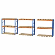 Estantería para almacenamiento de palets, 8460 mm de largo x 1100 mm de profundidad x 3500 mm de alto, 3300 kg por nivel, 27 europalets