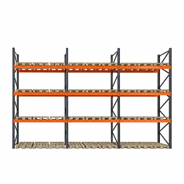 Estantería para almacenamiento de palets 8460 mm x Profundidad 1100 mm x Alto 4500 mm, 3300 kg/nivel/36 europalets