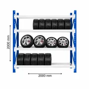 Estantería profesional para almacenamiento de neumáticos H2000xL2000xL600, 800 kg – ¡PRODUCTO REACONDICIONADO!