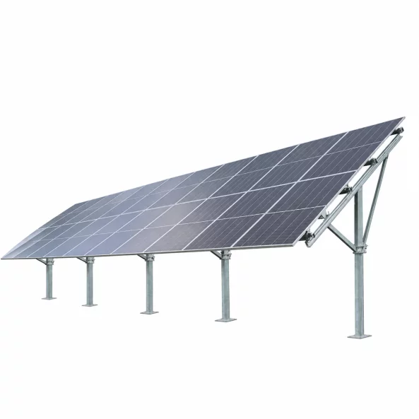 Acélszerkezet napelemek rögzítéséhez, állítható dőlésszög – 4 kW