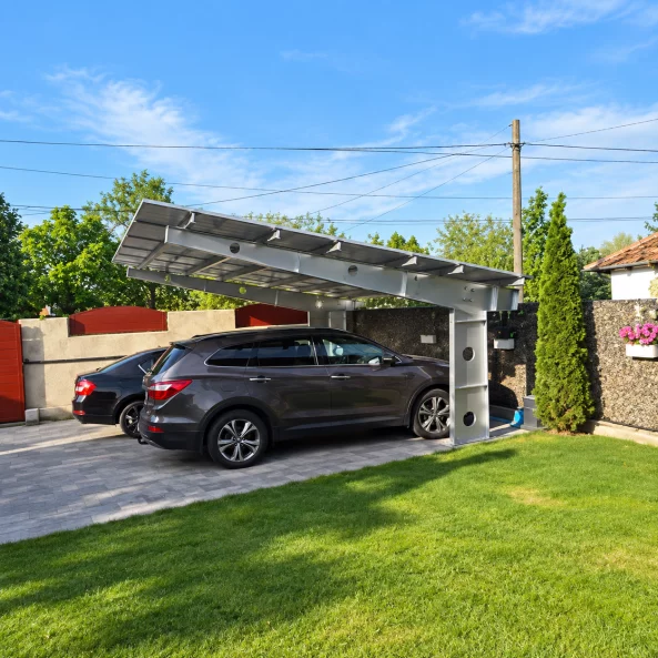 Carport fotovoltaic 2 locuri ,otel zincat, 6kW