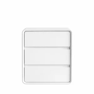 Comodă din MDF și piele PU – 3 sertare, 56x40x60 cm-White