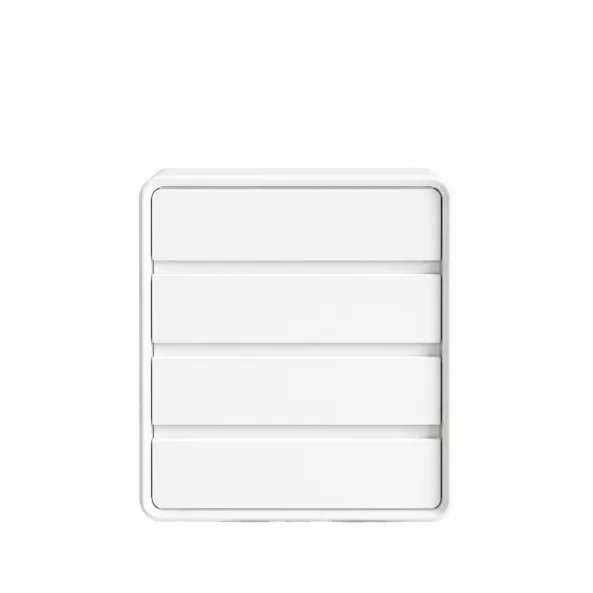 Comodă din MDF și piele PU – 4 sertare, 55x40x81 cm-White
