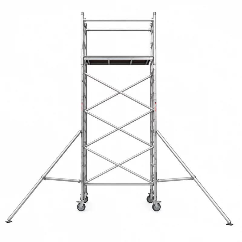 Schela mobila simplă din aluminiu 5*0.75 m + 4 picioare stabilizatoare
