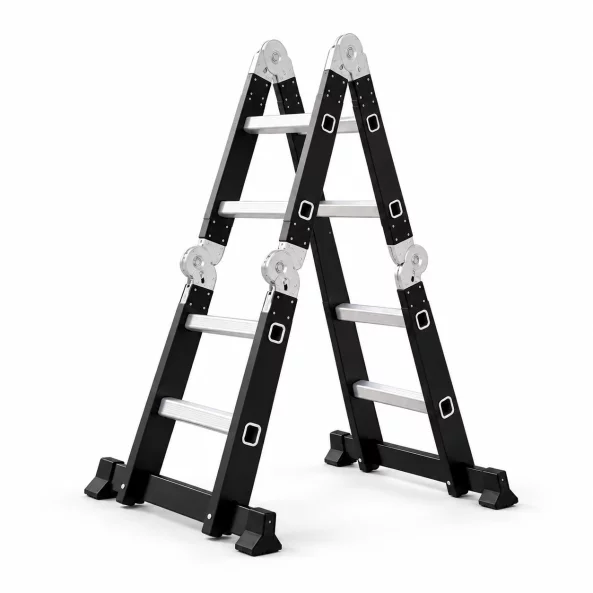 Scara multifunctionala 4x2 trepte – cadru din otel, trepte aluminiu