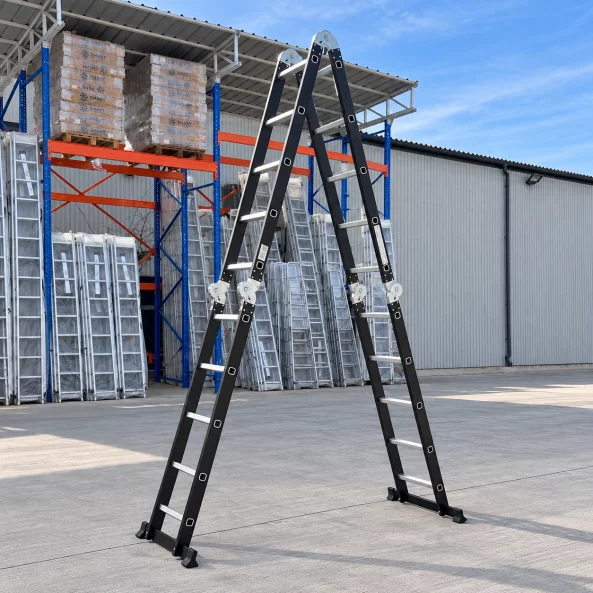 Scara multifunctionala 4x5 trepte - cadru din otel, trepte din aluminiu