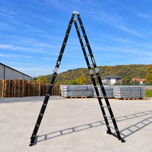 Scara multifunctionala 4x6 trepte - cadru din otel, trepte din aluminiu