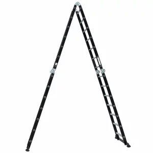 Többfunkciós létra 4x7 fokos - acél váz, alumínium fokok