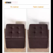 Taburet cu spațiu de depozitare, 30x30x35cm, Maro – Design modern din MDF, PU și burete