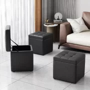 Samli tarolohellyel, 30x30x35 cm, fekete – Modern design MDF-bol, PU-bol es szivacsbol