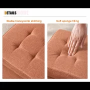 Taburet cu spațiu de depozitare, 30x30x35cm, Portocaliu – Design modern din material textil și burete
