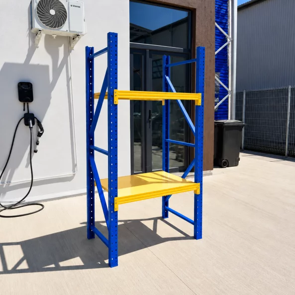 Raft profesional de depozitare L1070xl600xH2000 , 400 kg, blue&amp;yellow