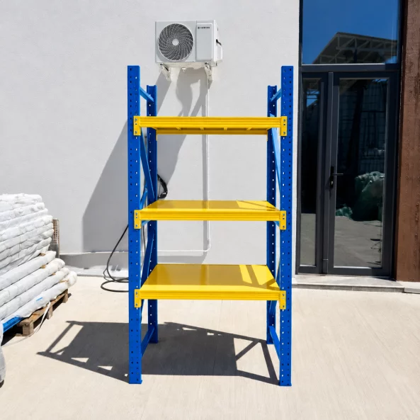 Raft profesional de depozitare L1070xl600xH2000 , 600 kg, blue&amp;yellow