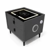 Mesita de noche inteligente con carga inalámbrica, altavoz Bluetooth, iluminación LED, 2 cajones, gris