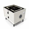Mesita de noche inteligente con carga inalámbrica, altavoz Bluetooth, iluminación LED, 2 cajones, blanco